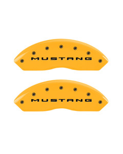 MGP 4 Caliper Covers Engraved Front 2015/Mustang Engraved Rear 2015/Bar & Pony ylw finish black ch