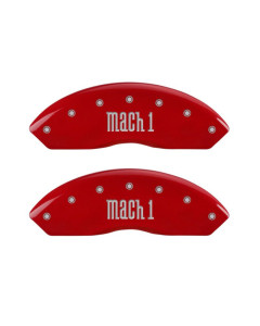 MGP 4 Caliper Covers Engraved Front & Rear Mach 1 Red finish silver ch