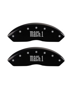MGP 4 Caliper Covers Engraved Front & Rear Mach 1 Black finish silver ch