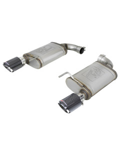 aFe MACH Force Xp SS Axle-Back Exhaust System w/ Carbon Fiber Tips 15-17 Ford Mustang GT V8-5.0L