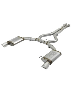 aFe MACHForce XP 3in 304 SS Cat-Back Exhausts w/ Polished Tips 15-17 Ford Mustang GT V8-5.0L/V6-3.7L