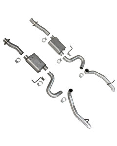 BBK 87-93 Mustang GT Cat-Back Kit Varitune Mufflers - Aluminized turn downs