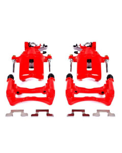 Power Stop 05-14 Ford Mustang Rear Red Calipers w/Brackets - Pair