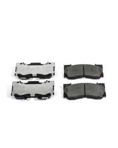PowerStop Z26 Street Performance Carbon-Fiber Ceramic Brake Pads; Front Pair (15-23 Mustang GT w/o Performance Pack, EcoBoost w/ Performance Pack)