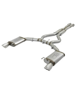 aFe MACHForce XP 3in Sport Tone Cat-Back Exhausts w/ Polished Tips 15-17 Ford Mustang V6/V8