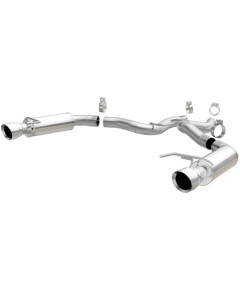MagnaFlow Axle-Back, SS, 3in, Competition, Dual Split Polished 4.5in Tip 15-17 Mustang GT V8 5.0