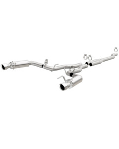 MagnaFlow Cat-Back, SS, 2.5in, Competition, Dual Split Polish 4.5in Tips 15-23 Mustang EcoBoost