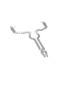 MagnaFlow Cat-Back, SS, 3in, Competition, Dual Split Polished 4.5in Tips 15-17 Mustang GT V8 5.0