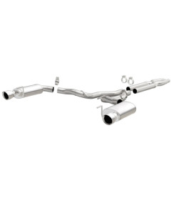 MagnaFlow Cat-Back, SS, 3in, Street, Dual Split Polished 4.5in Tips 15-17 Mustang GT V8 5.0L