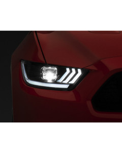 Raxiom 15-17 Ford Mustang GT350 GT500 LED Projector Headlights- Blk Housing (Clear Lens)