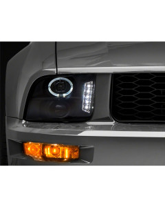 Raxiom 05-09 Ford Mustang Excluding GT500 LED Halo Projector Headlights- Blk Housing (Clear Lens)