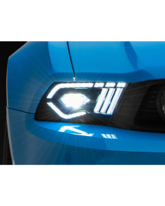 Raxiom 10-12 Ford Mustang w/ Factory Halogen LED Projector Headlights- Blk Housing (Clear Lens)