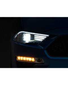 Raxiom LED Projector Headlights; Black Housing; Clear Lens (18-23 Mustang GT, EcoBoost)