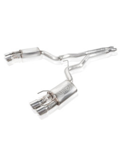 Stainless Works 18+ Ford Mustang GT 3in Redline Series Cat-Back X-Pipe w/Active Valves & Quad Tips