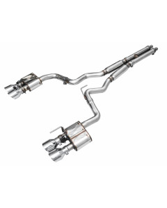 AWE 24-26 Mustang GT Fastback S650 RWD SwitchPath Cat-Back Exhaust w/ Quad Chrome Silver Tips