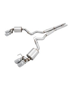 AWE 18-23 Mustang GT (S550) Cat-Back Exhaust - Touring Edition (Quad Chrome Silver Tips)