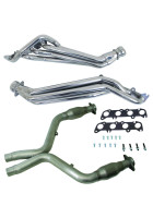 BBK 11-14 Ford Mustang GT 1-3/4 Long Tube Headers w/High Flow Catted Mid Pipe (Silver Ceramic)