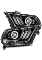 AlphaRex 10-14 Mustang LUXX LED Proj Headlights Plank Style Black w/Activ Light/Seq Signal