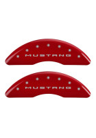 MGP Brake Caliper Covers with 5.0 Logo; Red; Front and Rear (15-23 Mustang GT PP)
