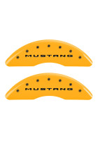 MGP 4 Caliper Covers Engraved Front 2015/Mustang Engraved Rear 2015/GT Yellow finish black ch