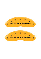 MGP 4 Caliper Covers Engraved Front 2015/Mustang Engraved Rear 2015/Bar & Pony ylw finish black ch