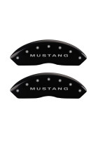 MGP Brake Caliper Covers with GT Logo; Black; Front and Rear (05-10 Mustang GT/V6)