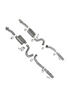 BBK 86-04 Mustang Cat-Back Kit Varitune Mufflers Stainless Steel Tips
