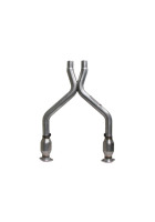 BBK 11-14 Mustang 3.7 V6 Short Mid X Pipe With Catalytic Converters 2-1/2 For BBK Long Tube Headers