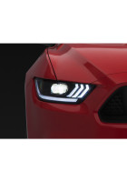 Raxiom 15-17 Ford Mustang Projector Headlights OEM HID Bulbs- Black Housing (Clear Lens)