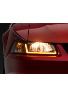 Raxiom 99-04 Ford Mustang Axial Series Headlights w/ Sequential LED Bar- Blk Housing (Clear Lens)