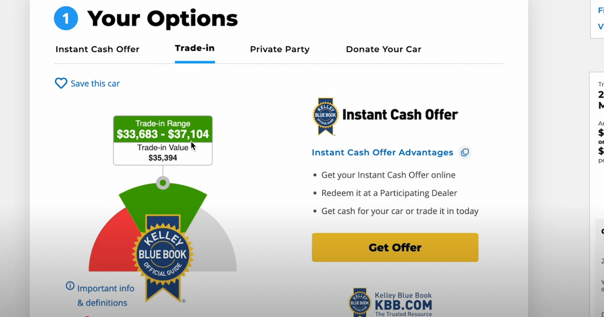 kelley blue book screenshot mustang